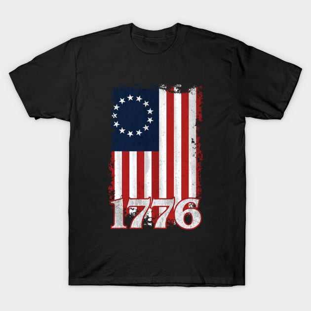 Betsy Ross Flag Vintage America First 1776 Betsy Ross Flag T-Shirt by TextTees